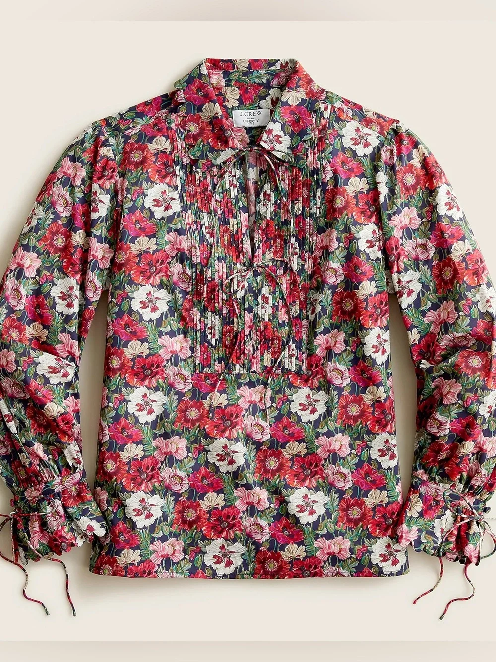 J. Crew Scalloped-sleeve top in Liberty® Poppy Amelie floral